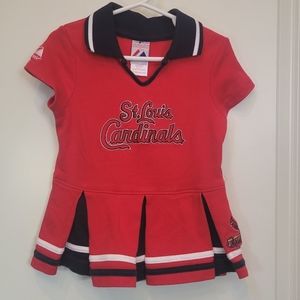 MAJESTIC STL CARDINALS Cheerleader outfit cotton red navy blue Size 2T